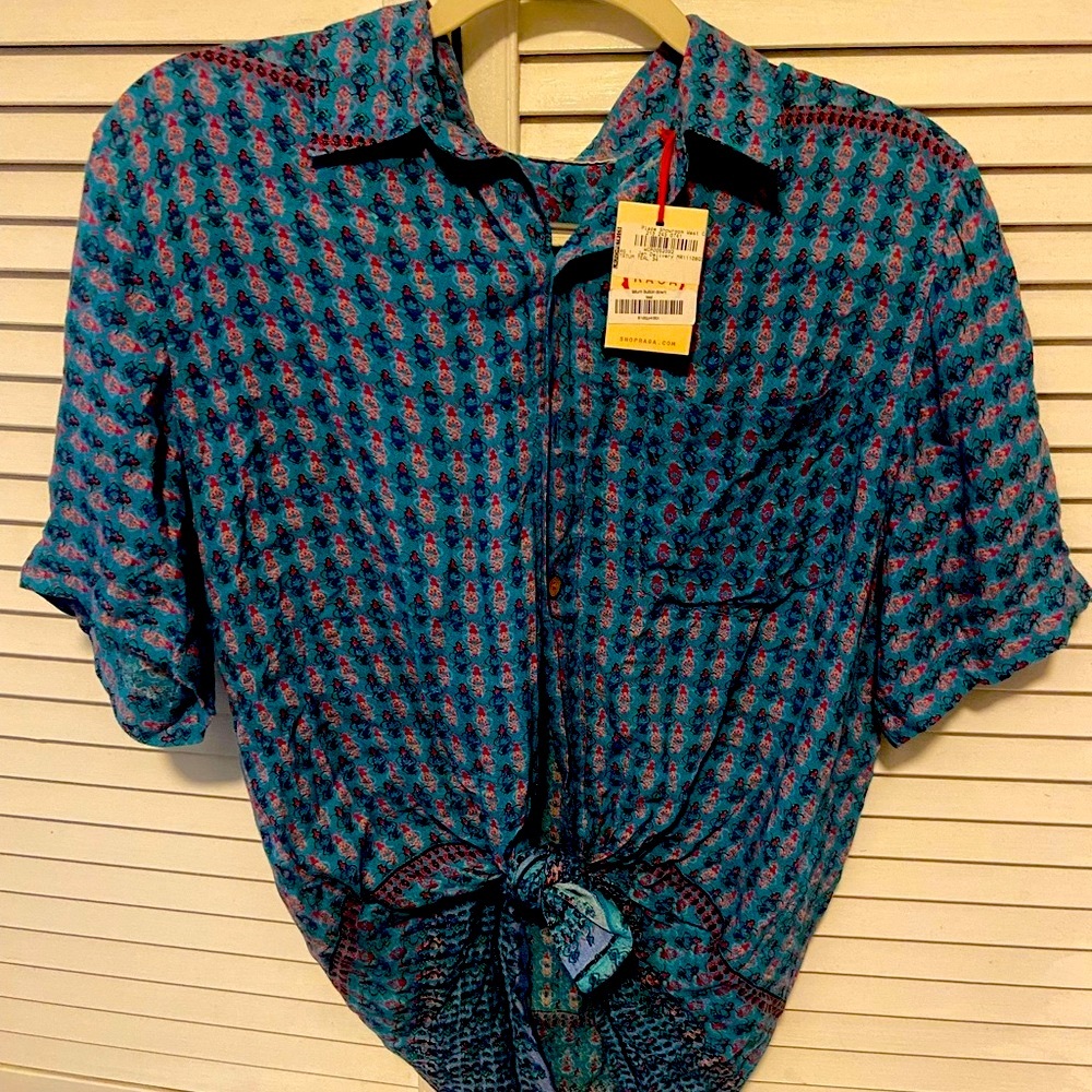 Raga Blue Blue Button Top